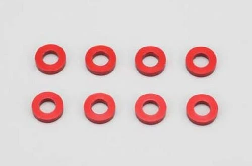 ZCR-A3615 Yokomo - 3x6x1.5mm Aluminum Shim/Collar/8pcs/Red